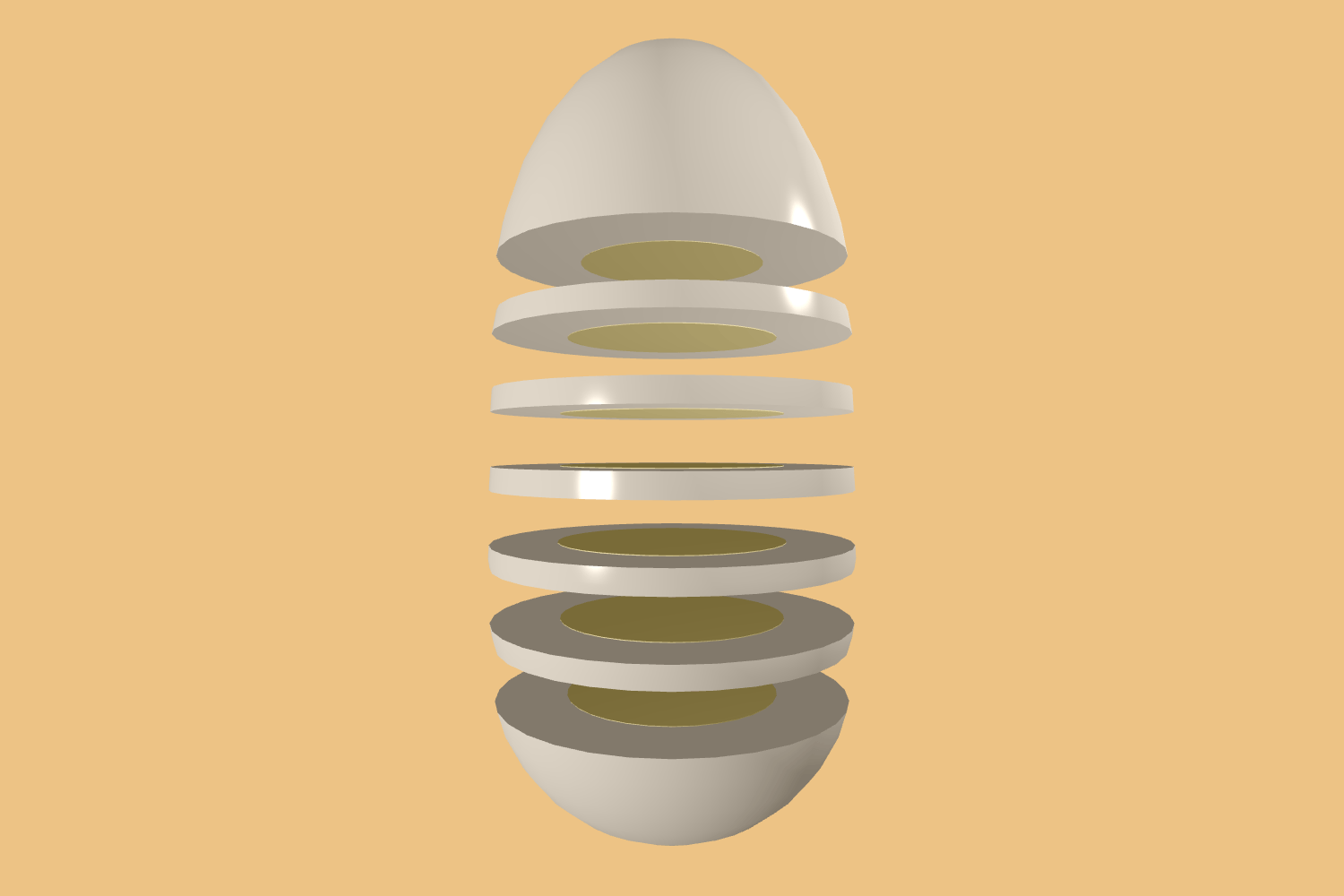 An egg cut up into slices